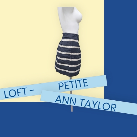 Ann Taylor Loft Striped A-Line Mini Skirt Size 6 - Picture 2 of 14
